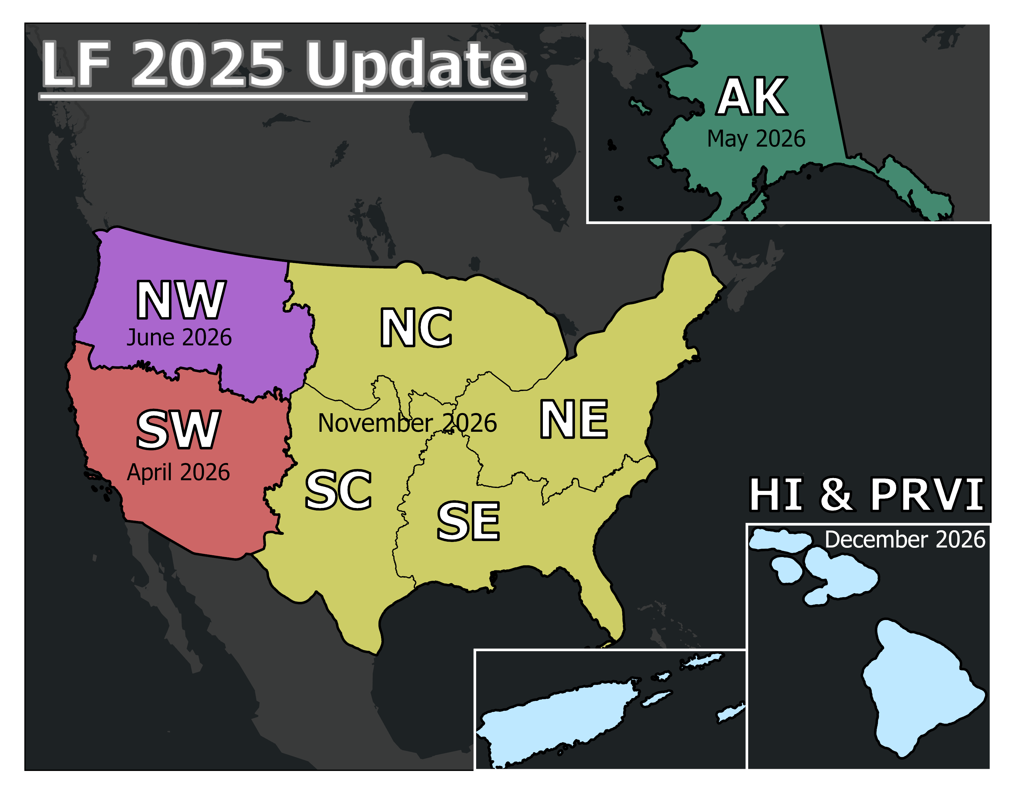Map of the US and AK and HI in small boxes offset