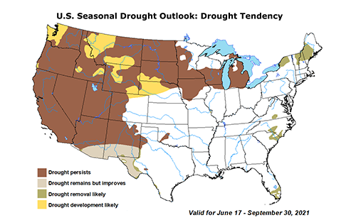 NOAA US drought indication