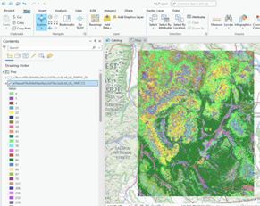 screenshot of arcmap showing attribute table