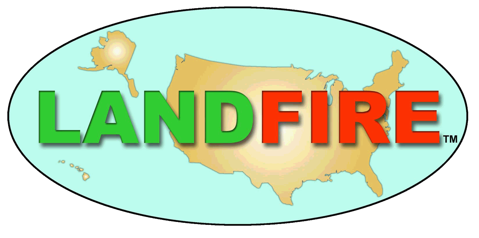 Pictures of what the LF program incorporates with the LANDFIRE logo on the left and USFS and DOI on the right