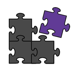 purple colored puzzle piece