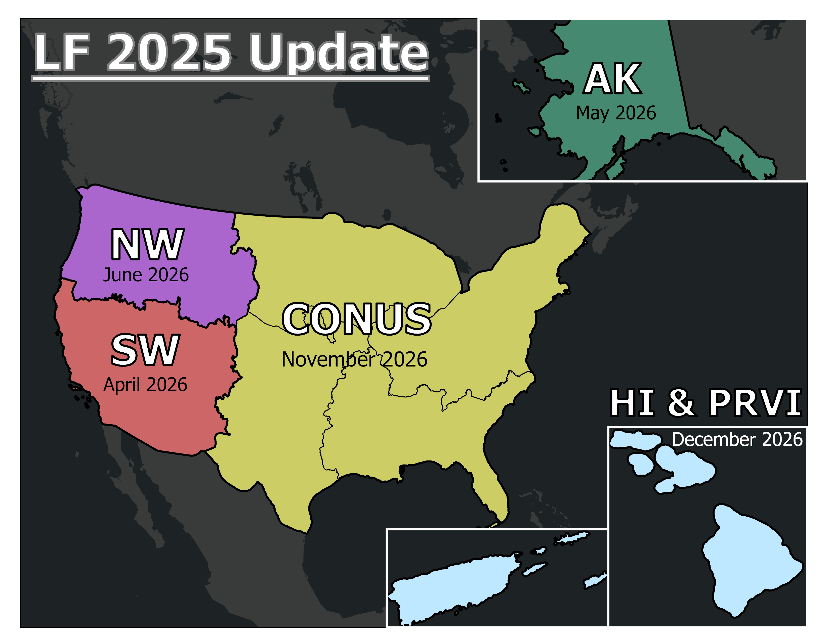Map of the US and AK and HI in small boxes offset